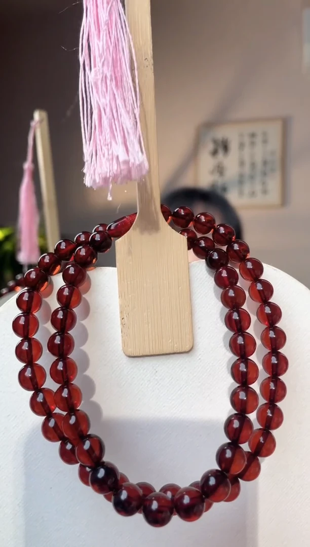 裸石琥珀未镶嵌7+血珀妈妈链