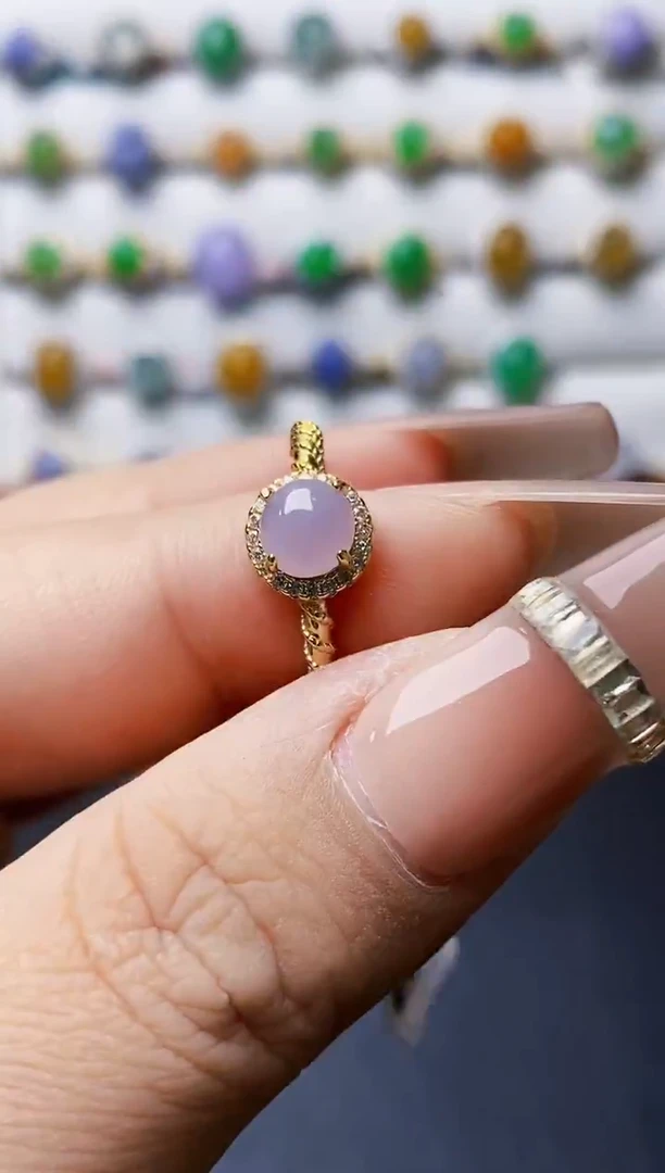 银S925镶嵌戒指翡翠0035