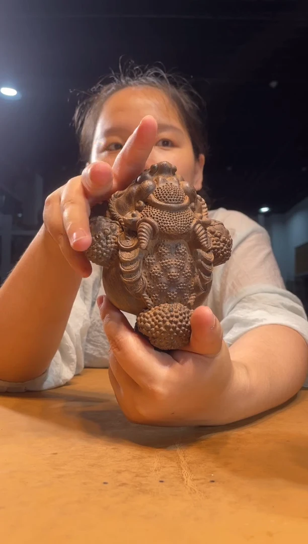 风车木（黑檀木）其他（ 直播推荐 ）黑檀金蟾