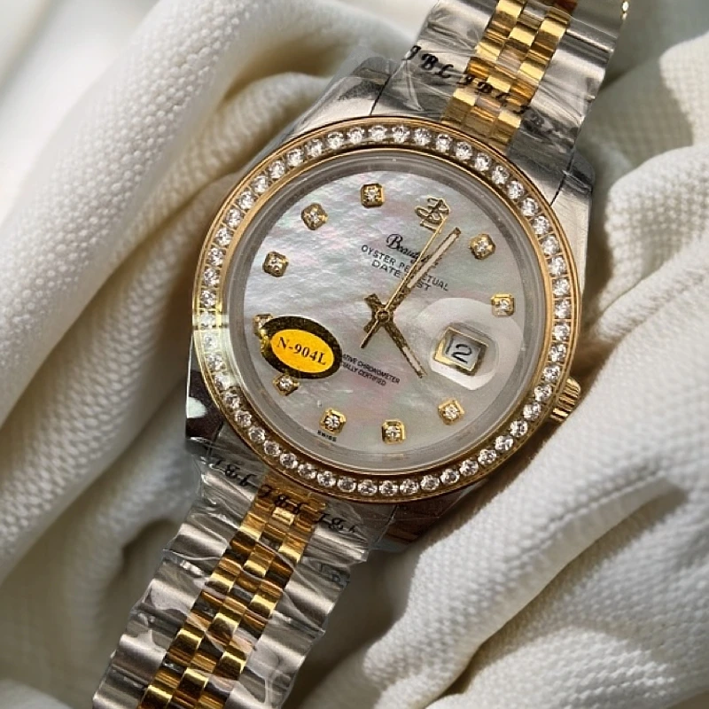 【进口全自动机械机芯】贝母面镶钻男士奢华气质轻奢腕表防水手表