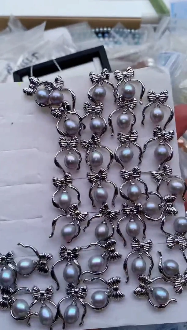 合金淡水珍珠耳饰多样性发其一，非无暇