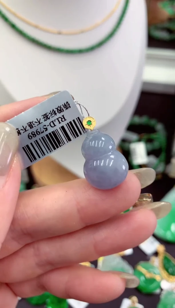 翡翠18K金镶嵌吊坠(不含链)挂件