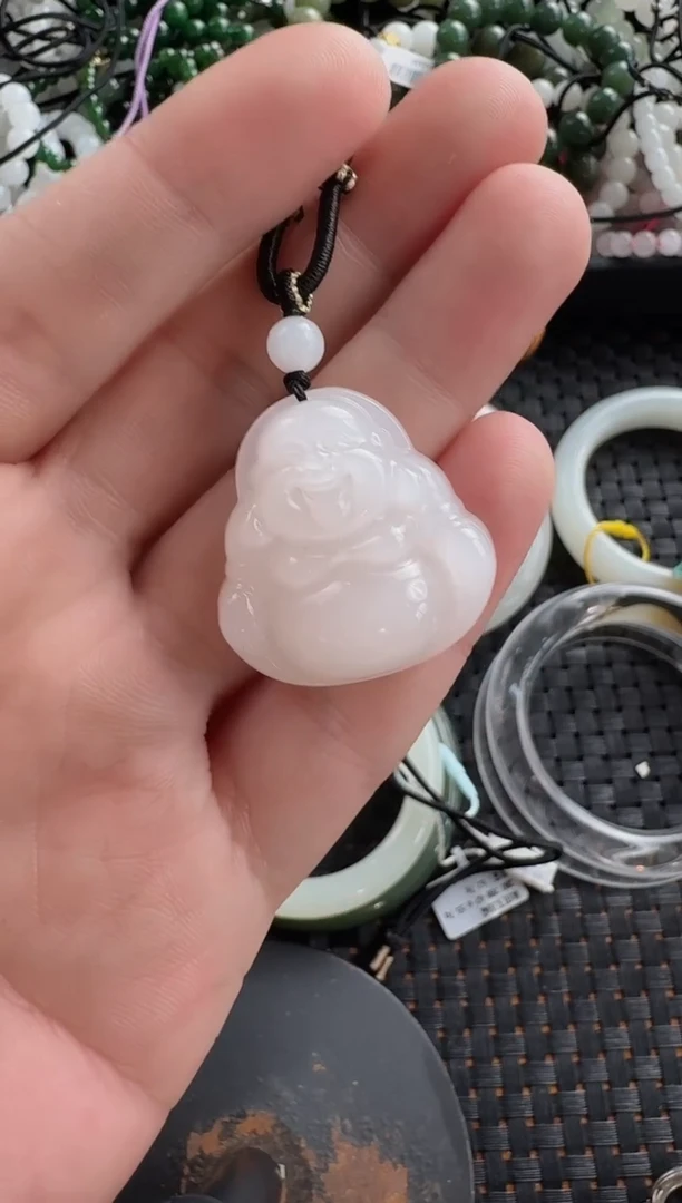 颈饰未镶嵌和田玉30白玉佛公