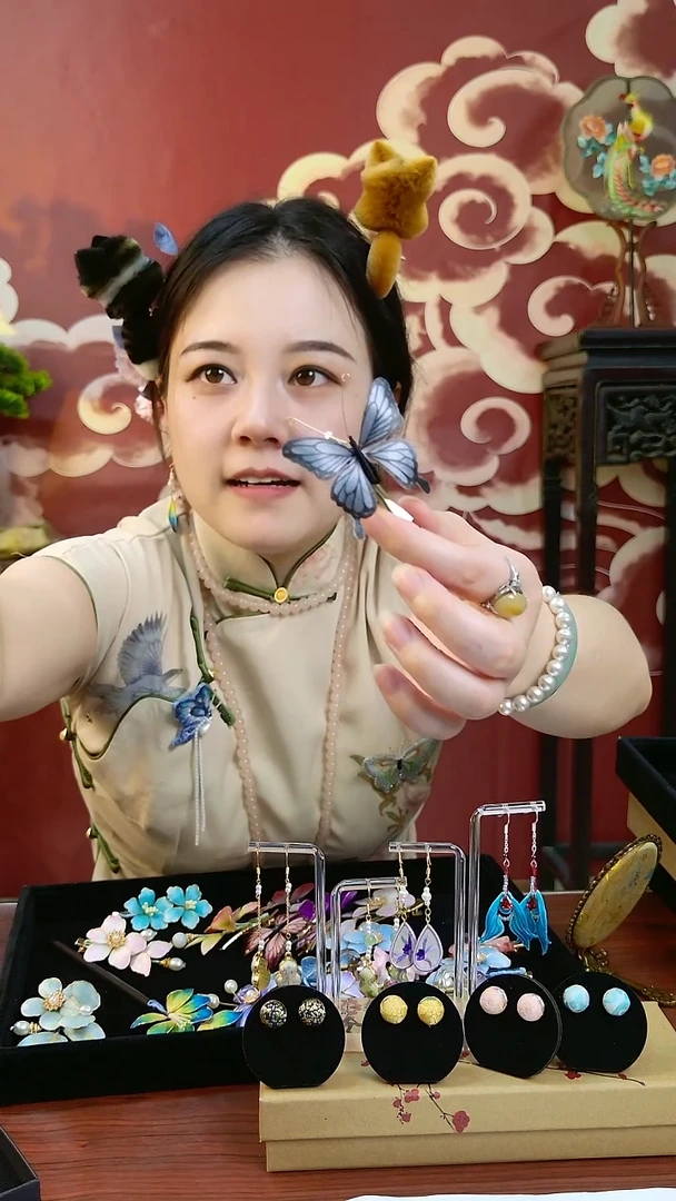 刺绣非遗纯手工绒花