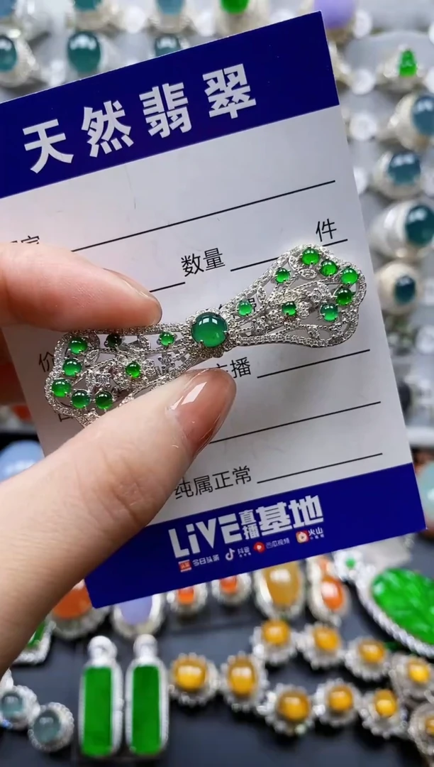 翡翠银S925镶嵌颈饰0639