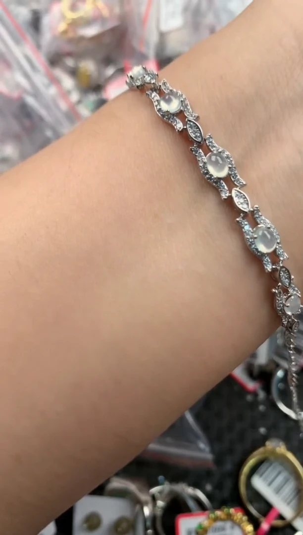 银S925镶嵌戒指翡翠444   3