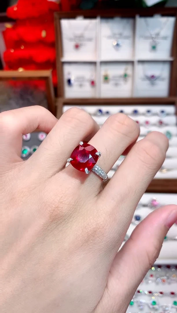 18K金镶嵌戒指碧玺8.82ct/天然宝石/七天无理由