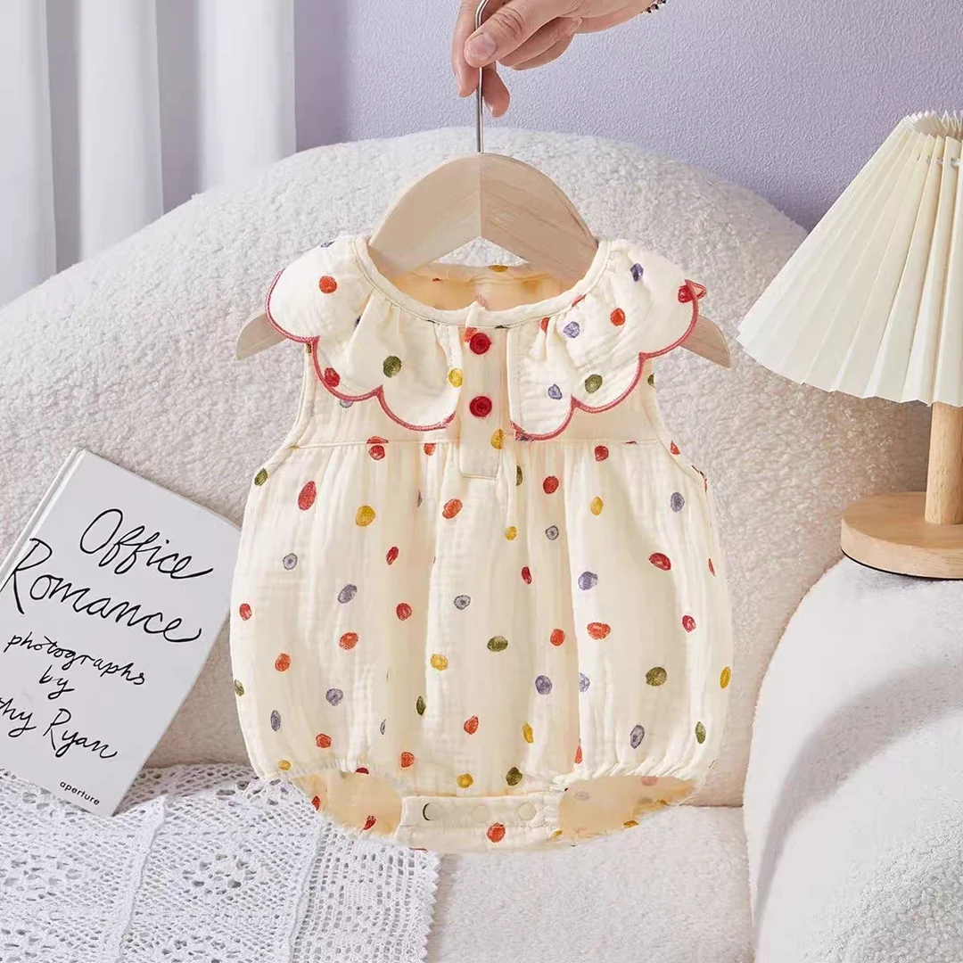 婴儿连体衣夏季薄款女宝宝超萌甜美透气三角包屁衣百天哈衣服夏装