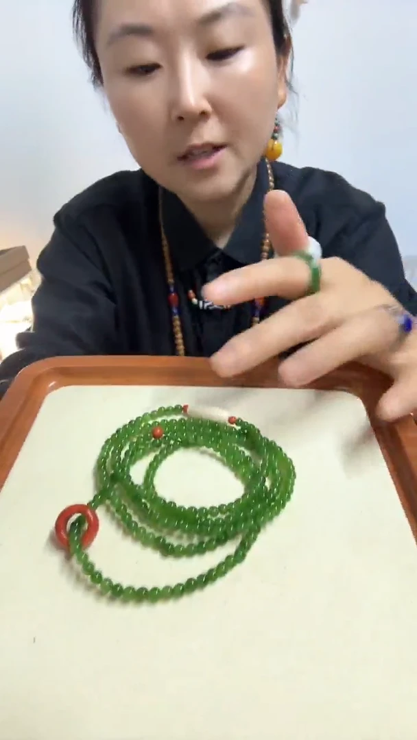 未镶嵌手链和田玉天然碧玉长串