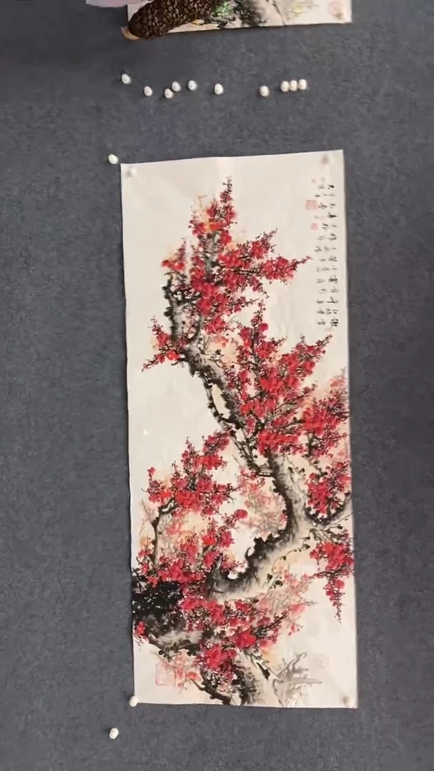 【闪购商品】国画王夫怀-八尺横白宣-红梅