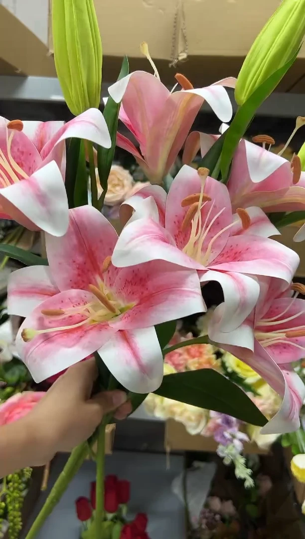 3枝粉色大百合