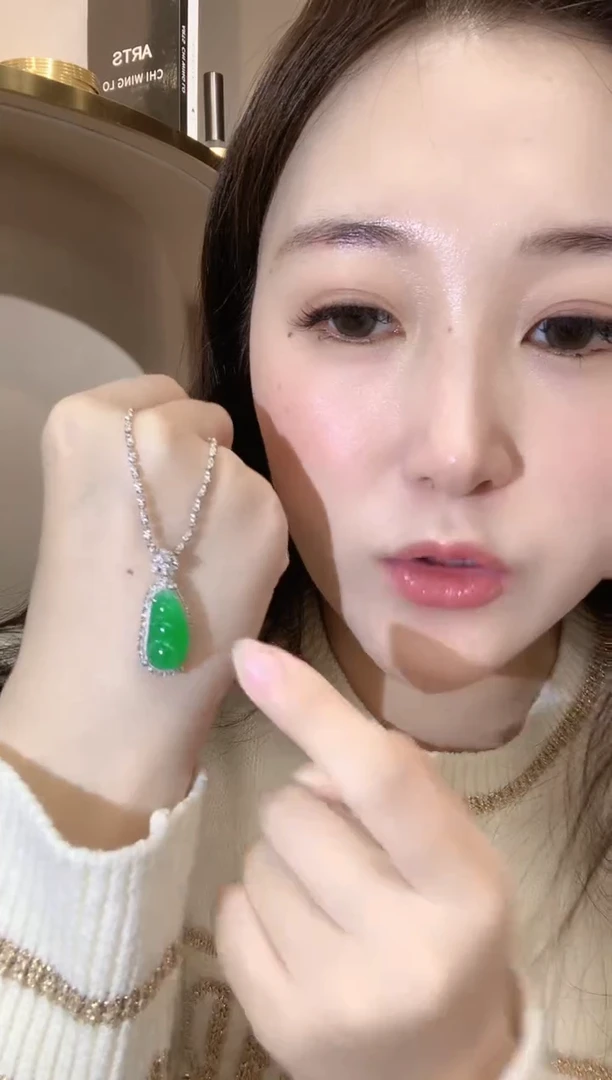 吊坠(不含链)18K金镶嵌翡翠d31