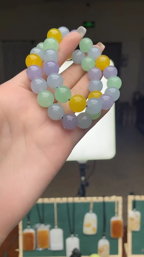 多彩圆形卡12的手串多样性发货一