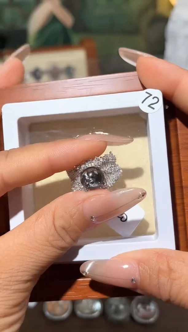 烟晶戒指银S925镶嵌定制