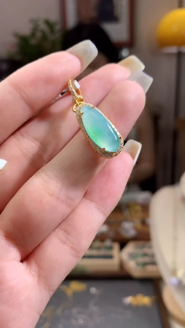 翡翠银S925镶嵌吊坠(不含链)吊坠