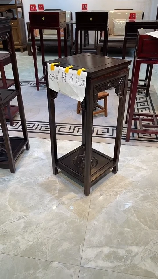 【闪购商品】花梨木类成套家具黑檀色福字花架35*35*80