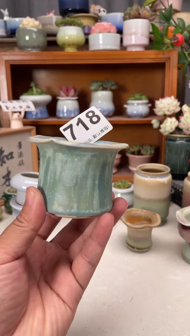 瓷片718知木花盆小芳