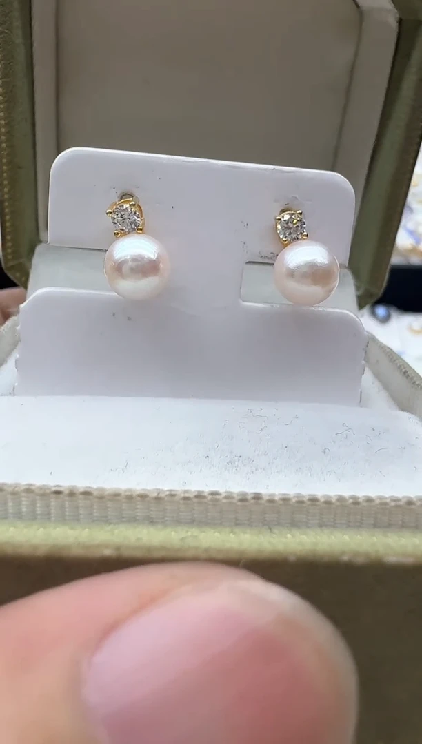 【闪购商品】海水珍珠耳饰银S925镶嵌非基地发货不带证书