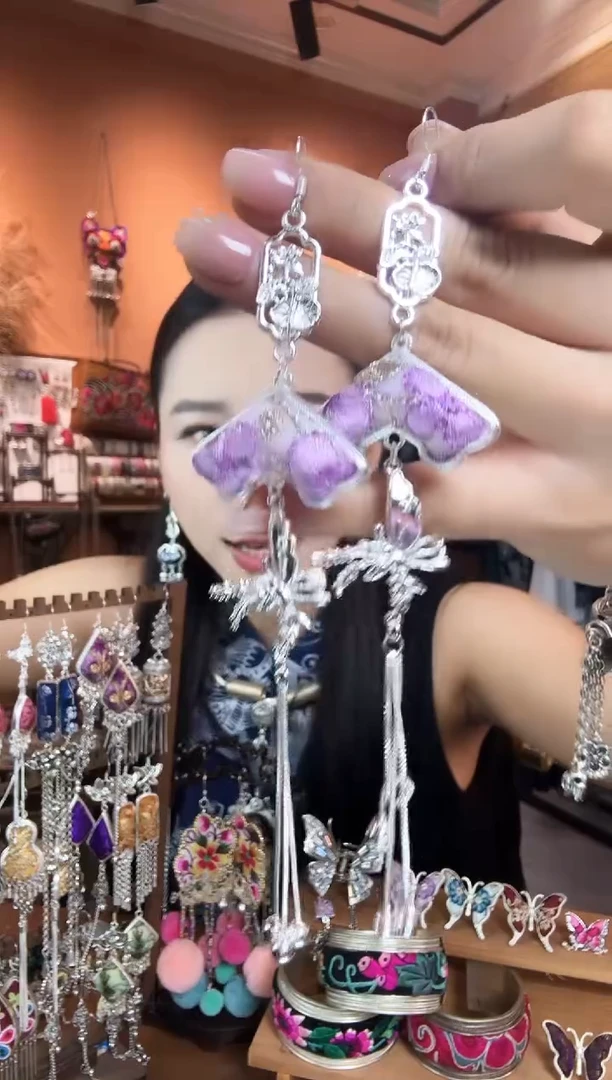 刺绣纯手工民族风耳环