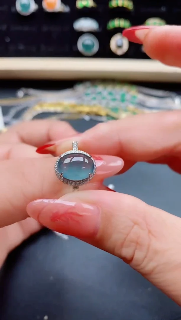 【闪购商品】翡翠戒指银S925镶嵌508550