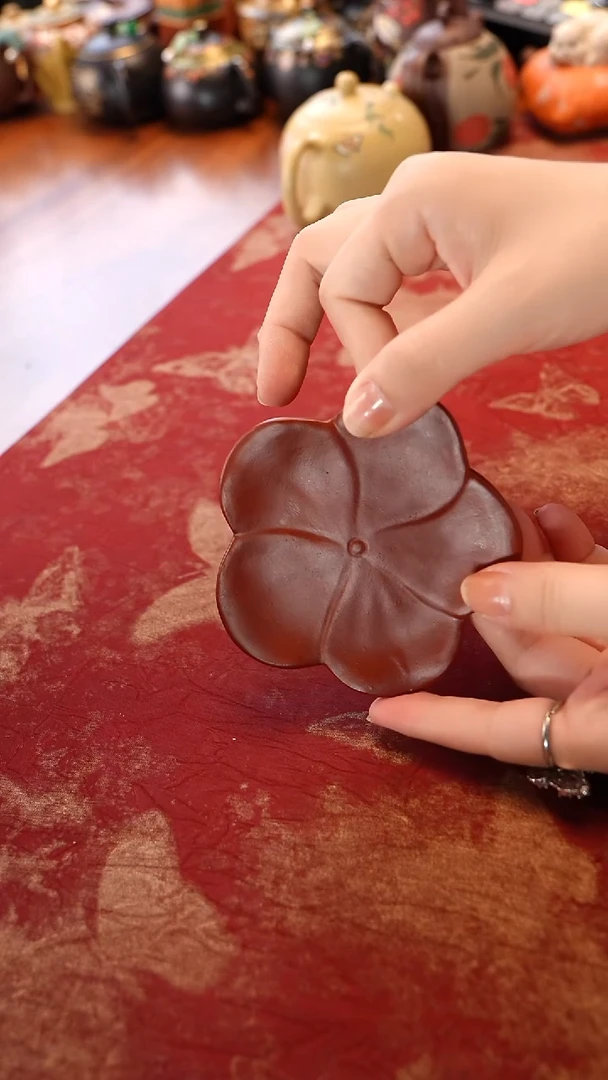 茶壶紫砂红泥梅花杯垫