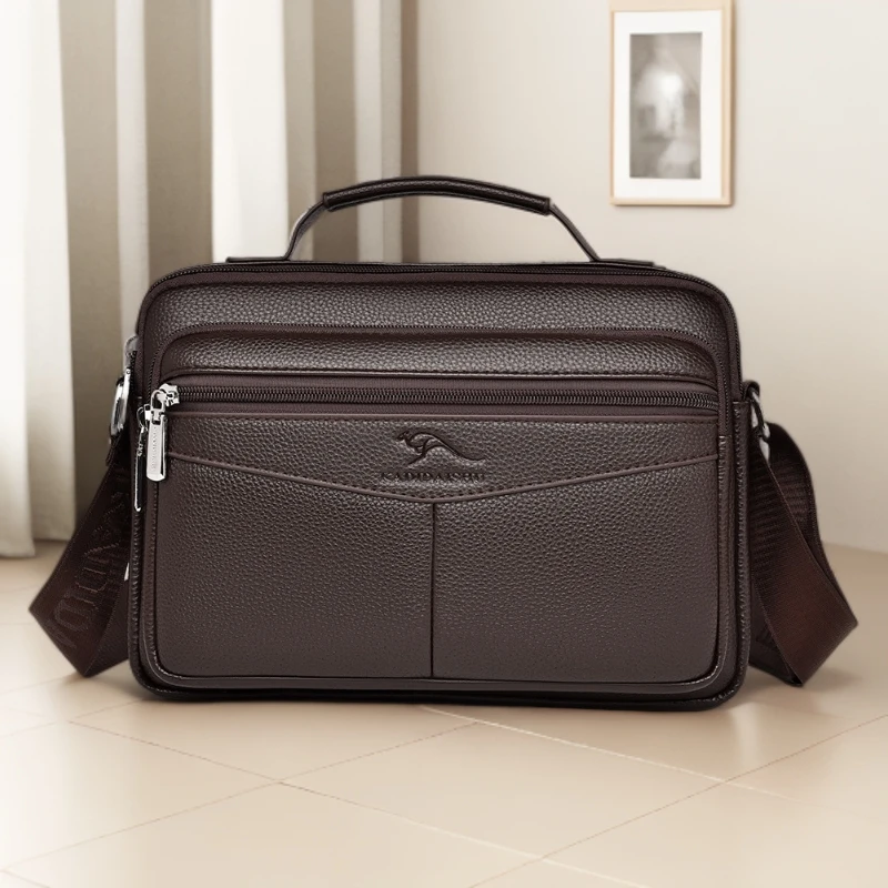 佧蒂袋鼠单肩包横款手提包大容量背包斜挎包出差男士袋鼠斜挎包