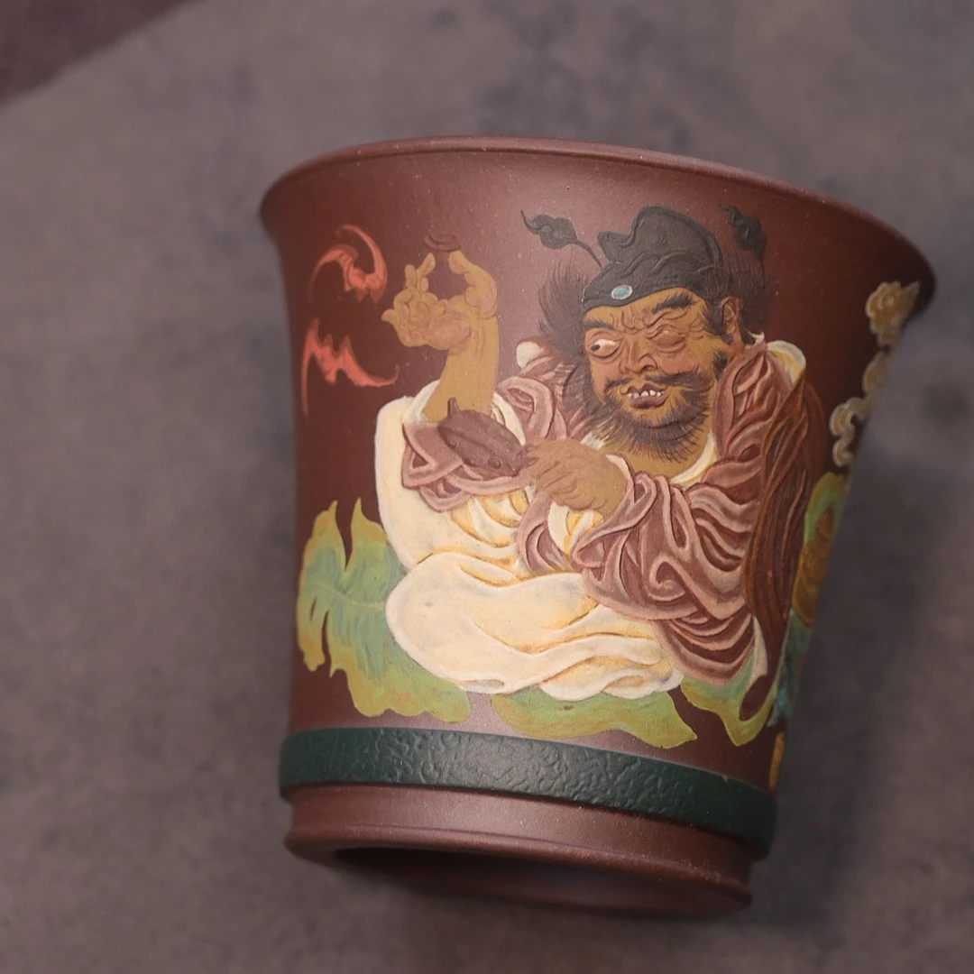 静心 【传统人物】钟馗赐福天青泥陶瓷大容量主人杯经典传承高端