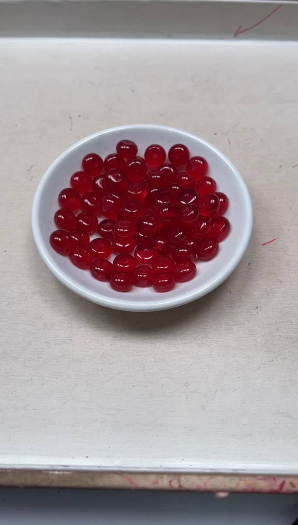 玛瑙/玉髓散珠未镶嵌B544鸽血红6*10mm10个12元