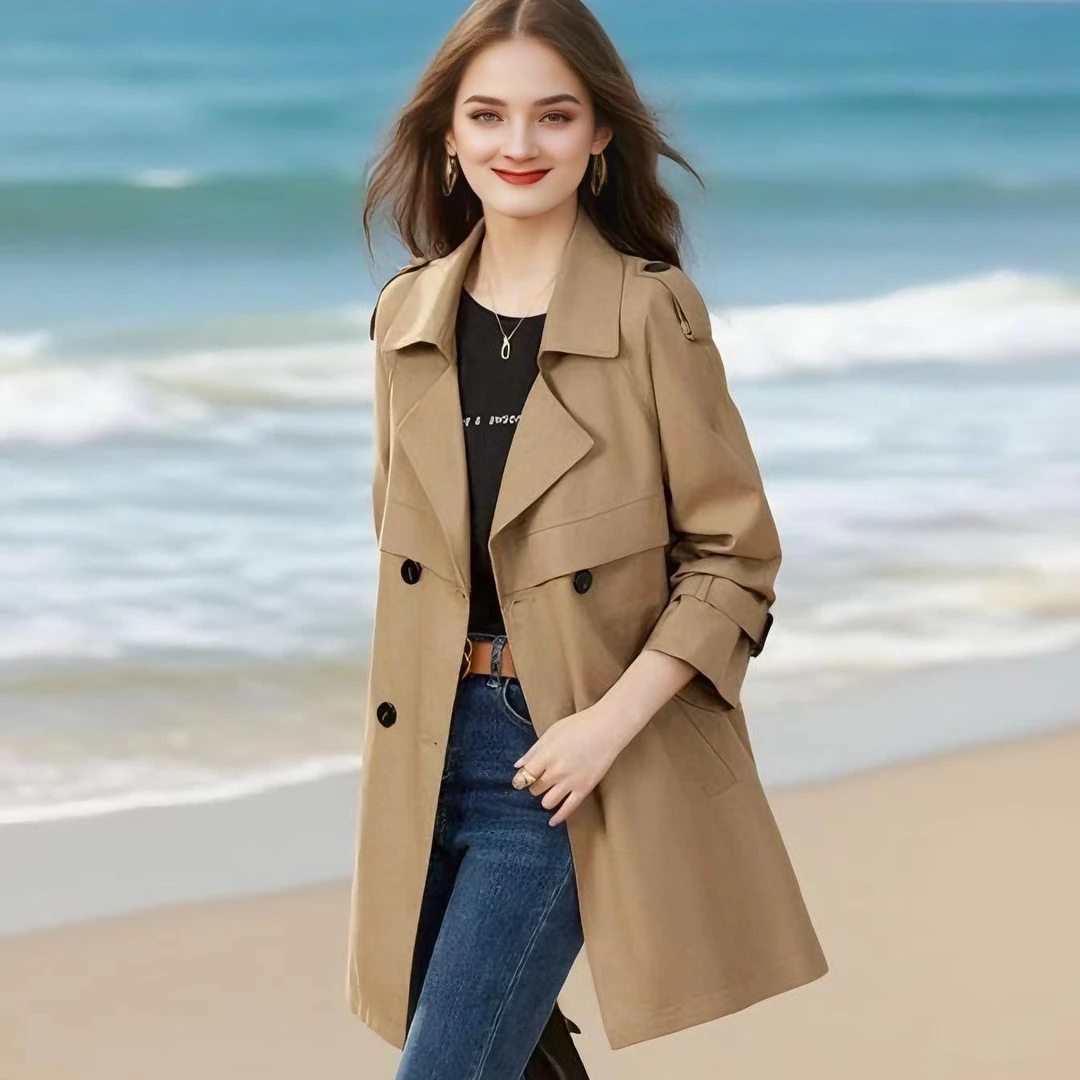 风衣女中长款2025秋装秋天衣服新款休闲百搭流行气质高级感外套