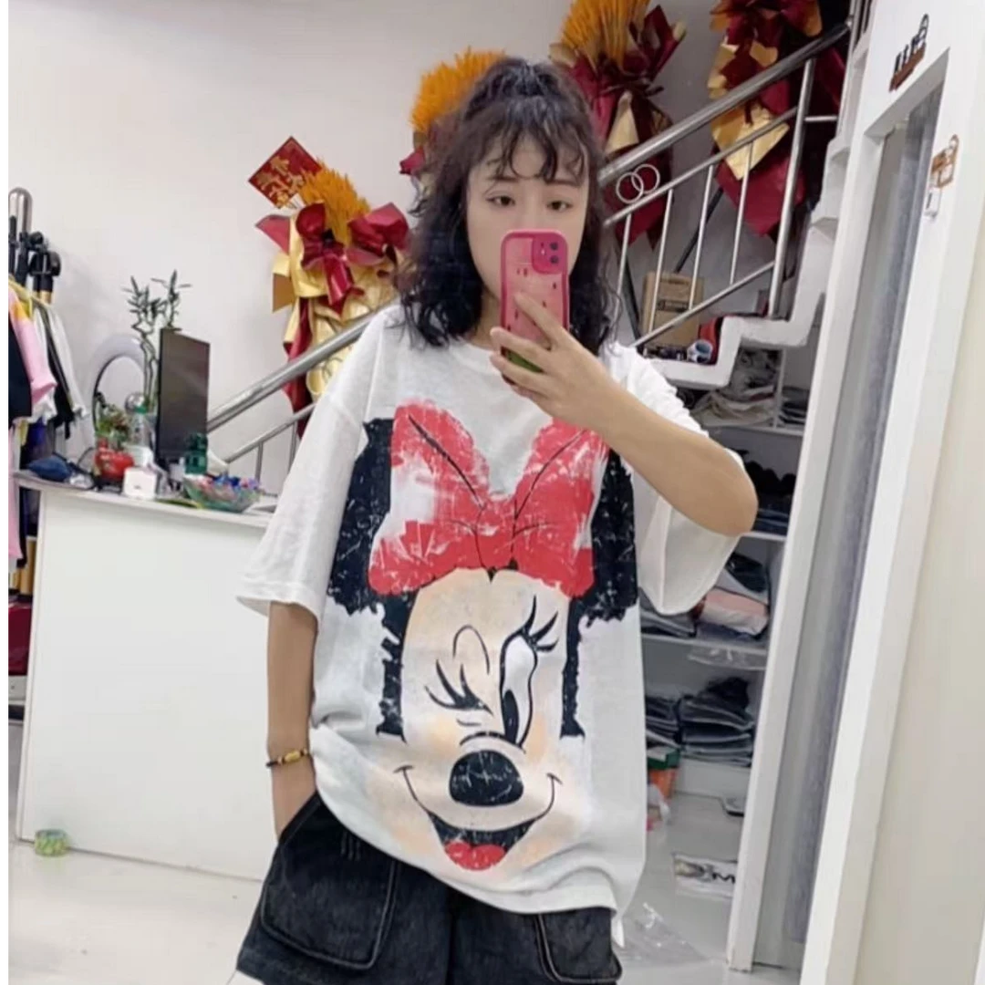 欧版蝴蝶结大米奇短袖T-7857