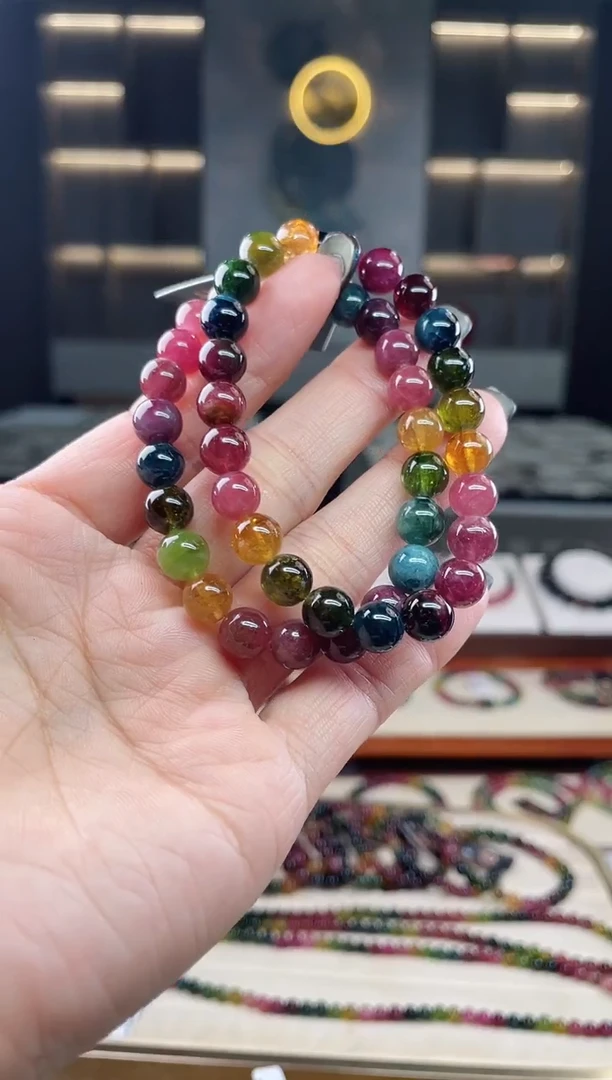 未镶嵌单圈手串8mm+碧玺（多样性发一条）T