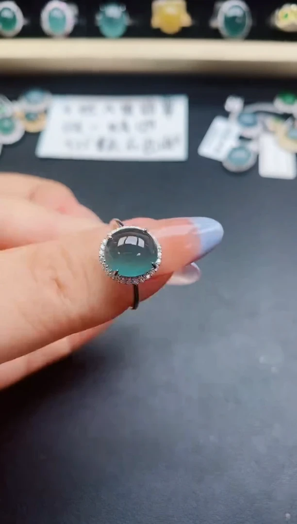 翡翠戒指银S925镶嵌321