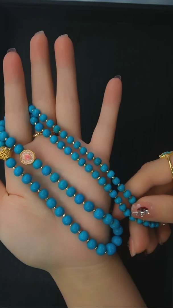 【闪购商品】绿松石项链18K金镶嵌发货一件