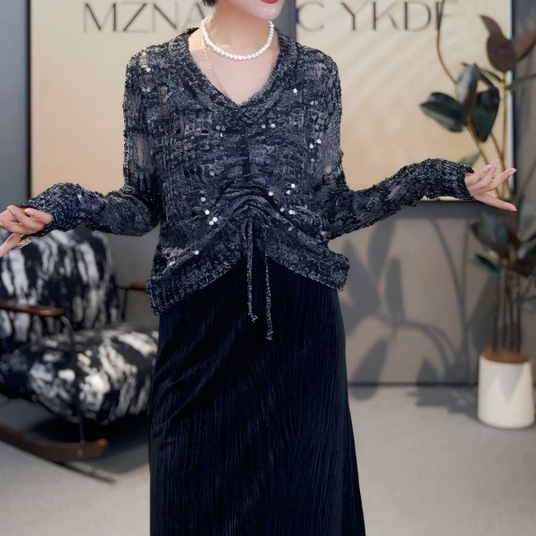 【莫妮卡卡】新款气质百搭显瘦针织衫VV9807