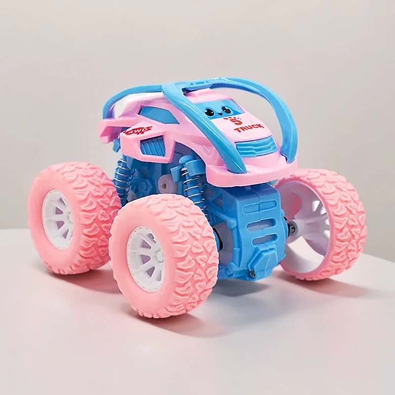 马卡龙色惯性四驱车翻跟头儿童小汽车翻滚玩具车女孩男孩宝宝耐摔