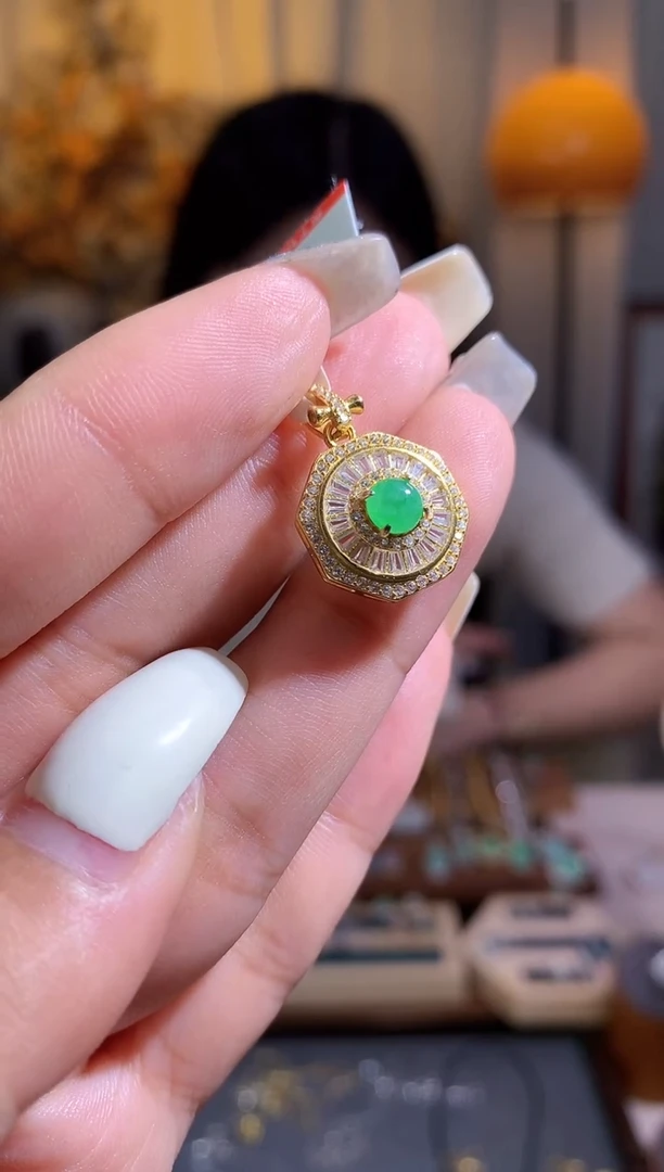 翡翠银S925镶嵌吊坠(不含链)吊坠