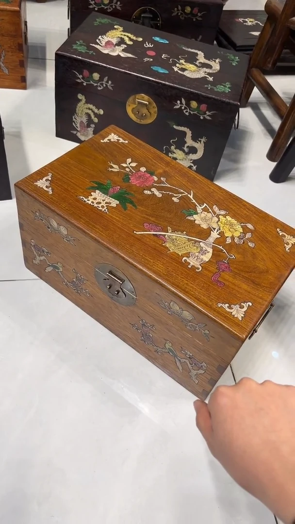 【闪购商品】贡木平安富贵螺钿首饰箱