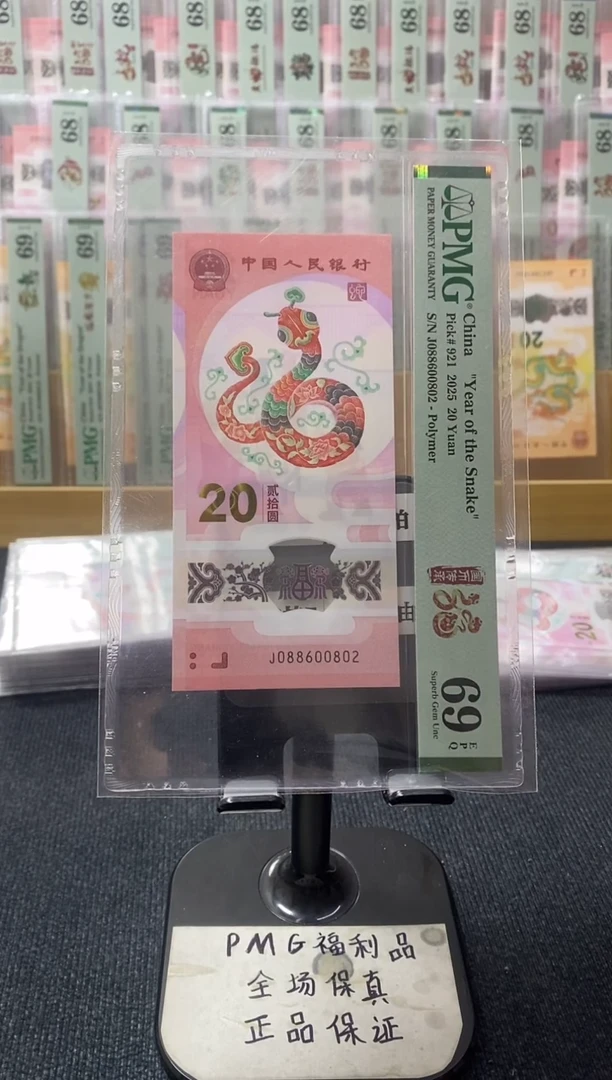 塑料蛇钞pmg69分 J-088600802 全偶