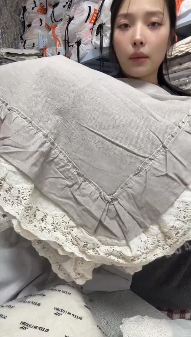 棉棉咖色棉麻单被套