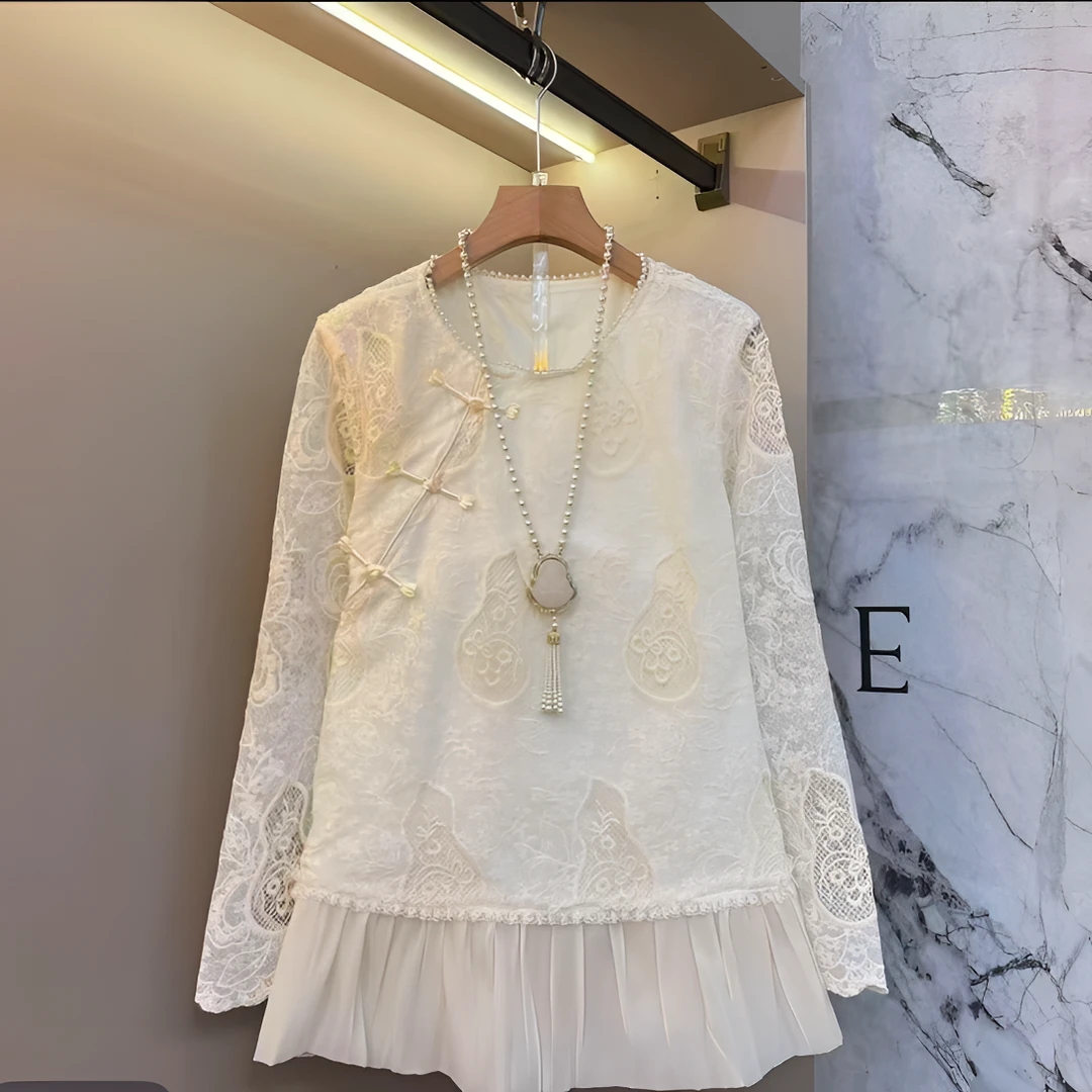 【柚柚】秋冬高品质时尚刺绣葫芦国风新中式胖MM大码T桖