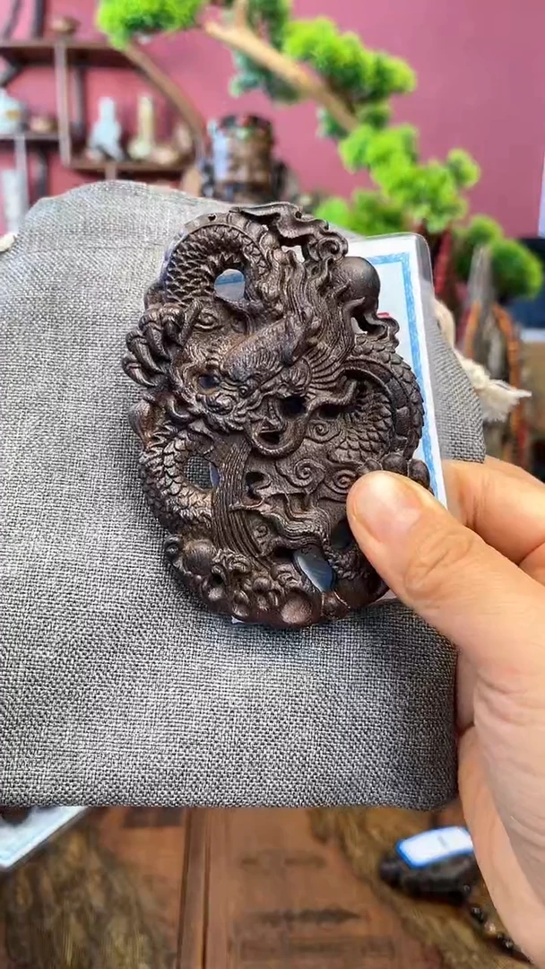 【闪购商品】木中之❤王妍妍批发53-黑奇楠大龙牌袋子