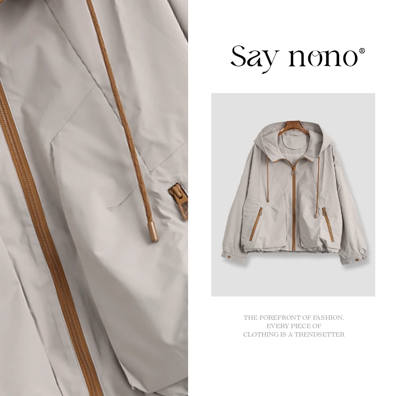 懒猫nono│Saynono 都市运动环保再生面料连帽上衣外套/XX866085