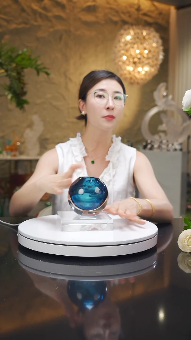 琉璃手工艺品福利蓝色香薰瓶（微瑕）