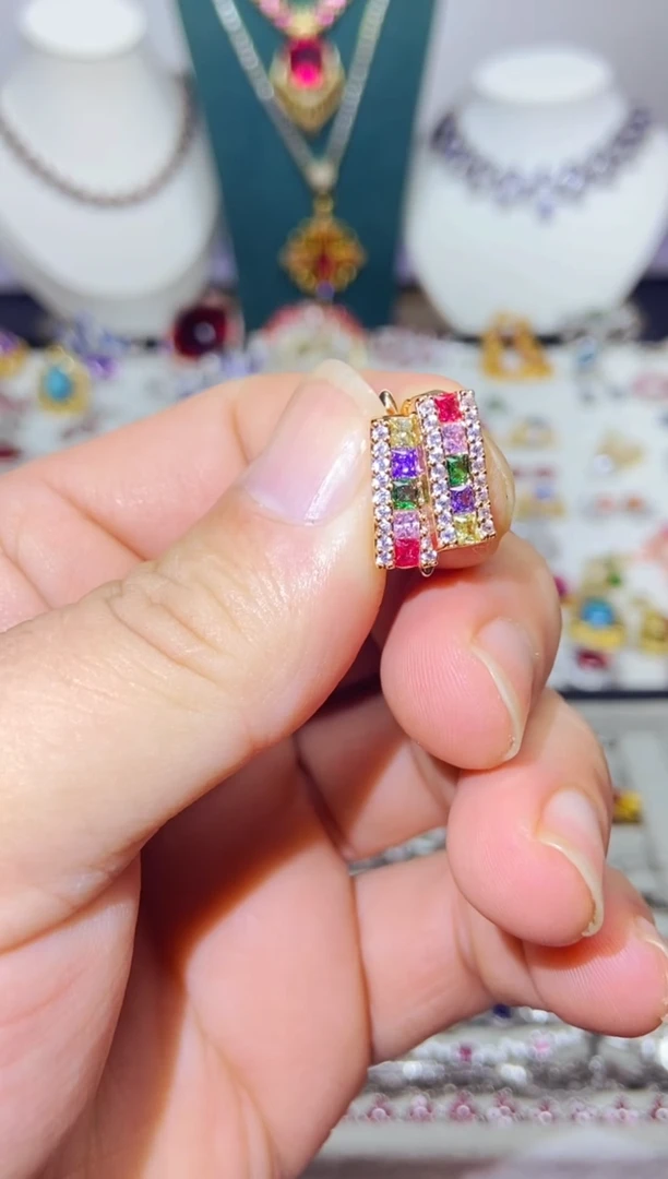 银S925镶嵌耳饰紫晶1
