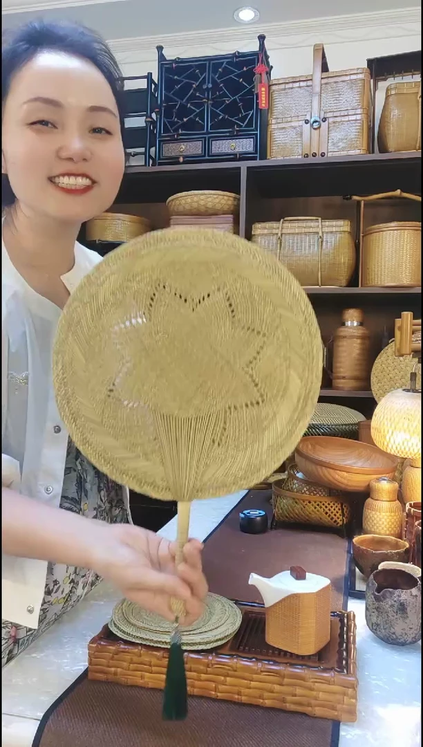纯手工编织蒲草席草扇子手摇蒲扇纳凉夏季宝
