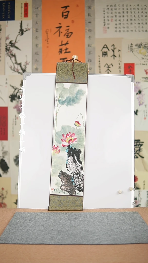 国画手绘-15*42摆台花鸟