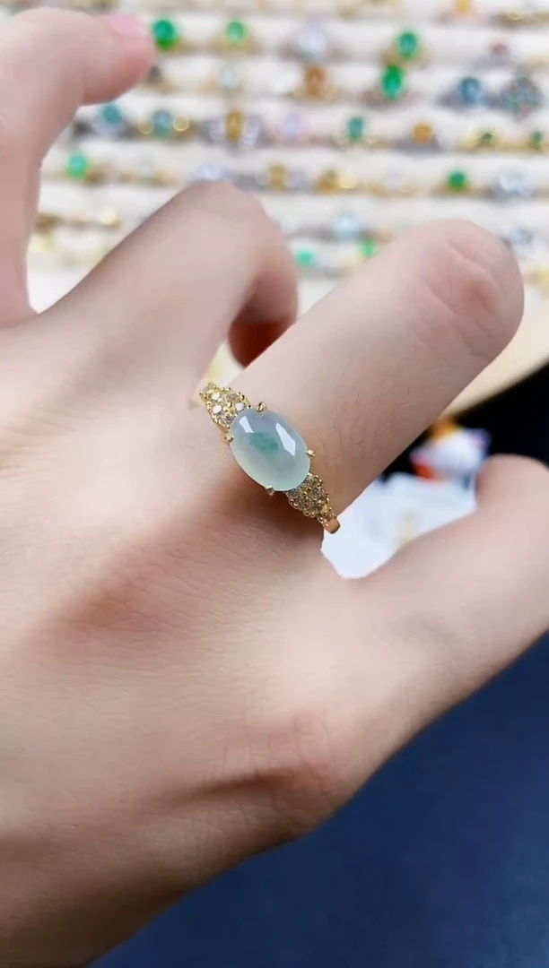 翡翠戒指银S925镶嵌4158798