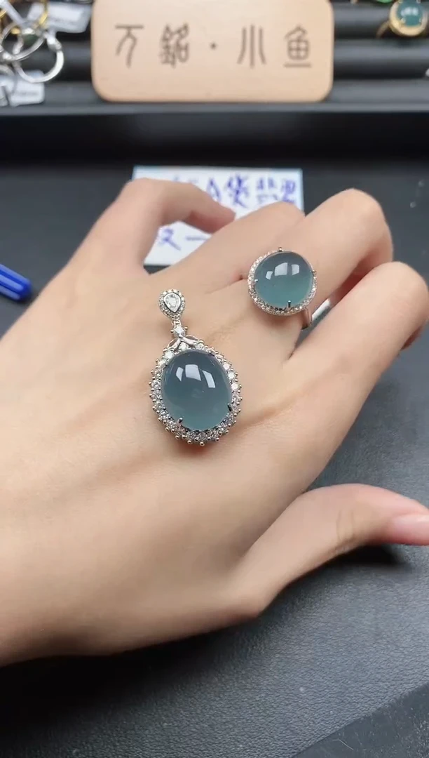 翡翠戒指银S925镶嵌51511