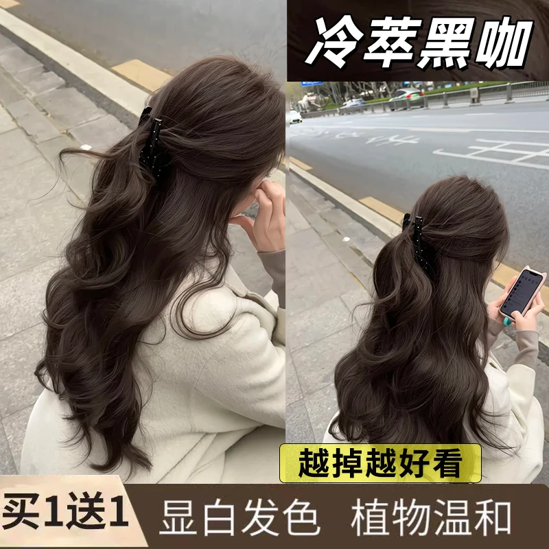 【买一送一】冷萃黑咖色染发膏自己在家染爆款时尚流行发颜色不伤发