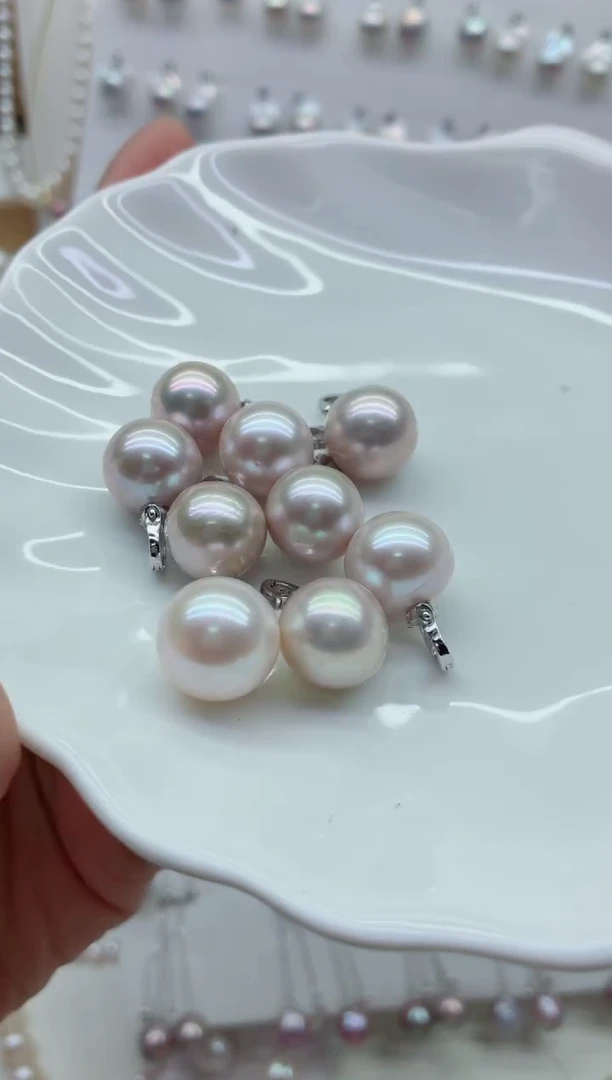 淡水珍珠银S925镶嵌吊坠(不含链)多样性发其一，非无暇